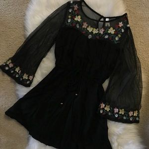 Floral lace long sleeve dress